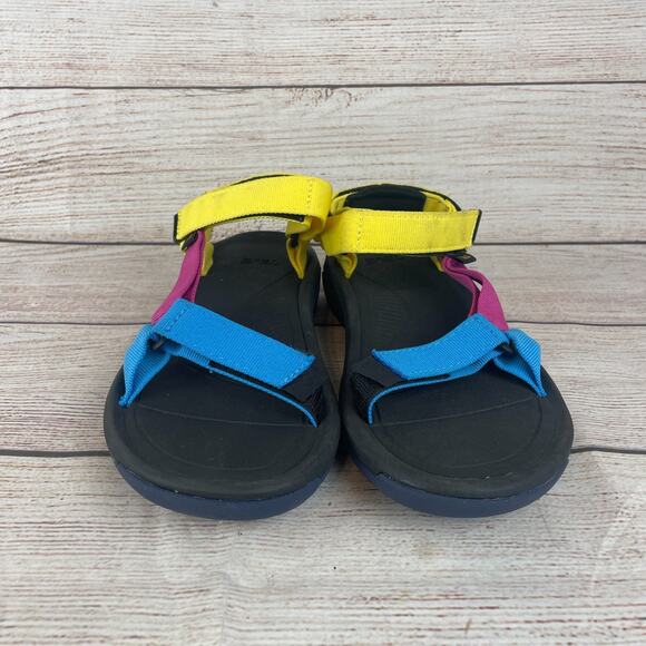 Teva Hurricane XLT2 Womens Sz 8 Hiking Sandals Black Blue Yellow Pink - Picture 3 of 9
